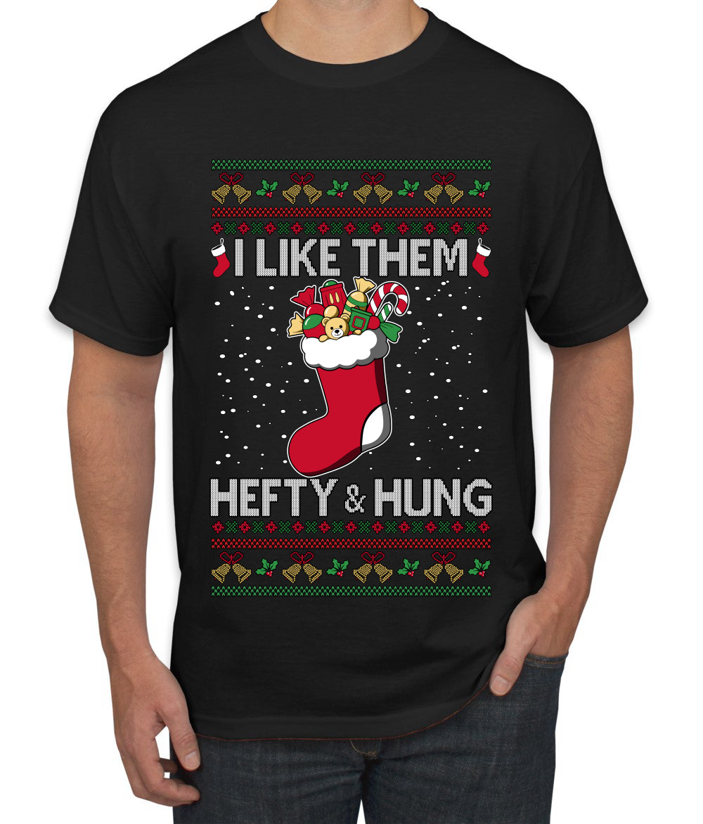 Hefty And Hung Christmas Sweater, Funny  Ugly Christmas Sweater Men's T-Shirt