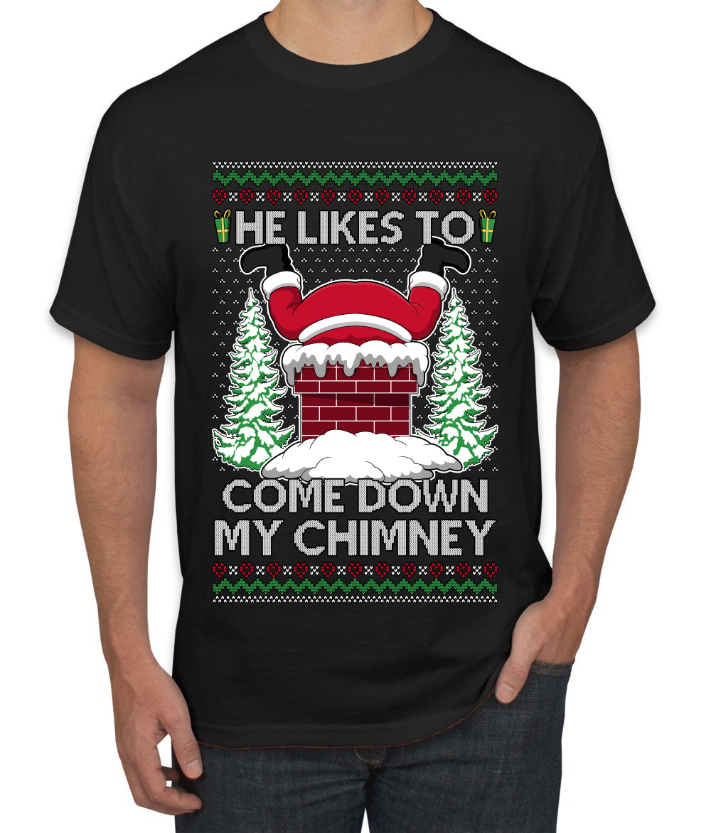 Come Down my Chimney Ugly Christmas Sweater Unisex Unisex Men's T-Shirt