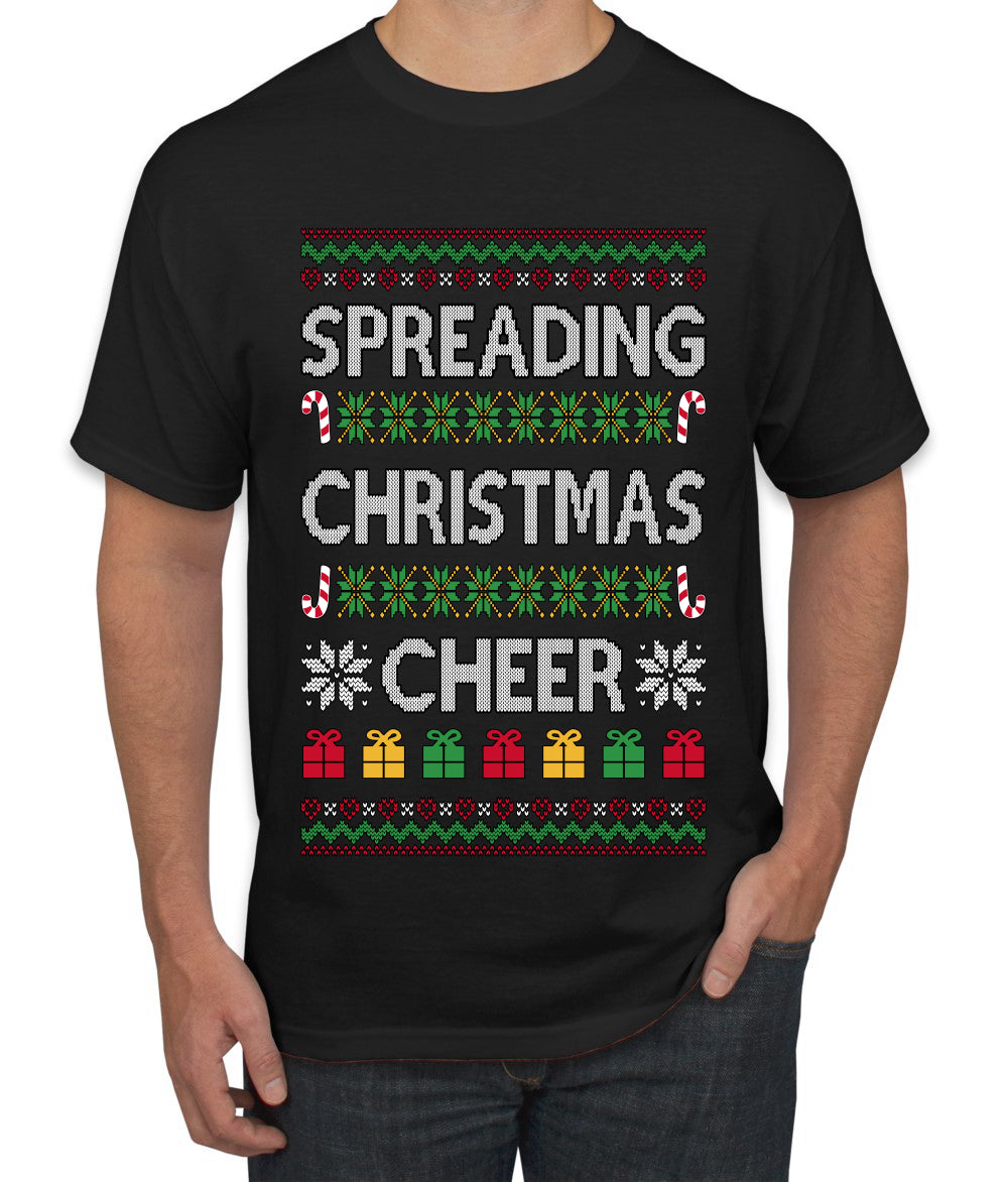 Spreading Christmas Cheer, Ugly Christmas Sweater Unisex Men's T-Shirt