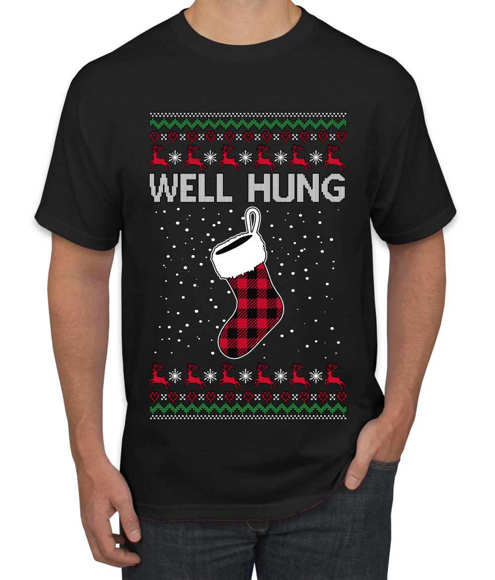 Well Hung, Ugly Christmas Sweater Unisex Men's T-Shirt