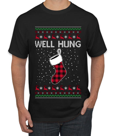 Well Hung, Ugly Christmas Sweater Unisex Men's T-Shirt