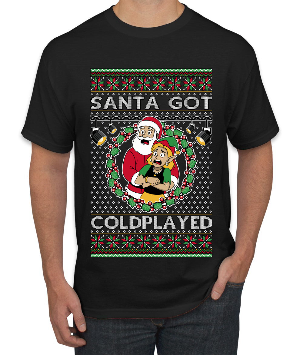 Santa Got Coldplayed, Ugly Christmas Sweater Unisex Men's T-Shirt