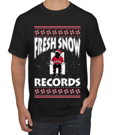 Fresh Snow Records Hip Hop Parody, Ugly Christmas Sweater Unisex Men's T-Shirt