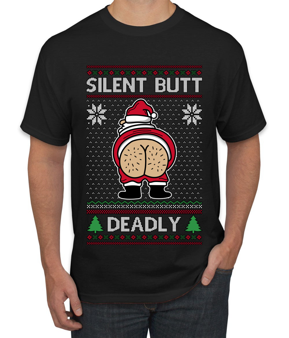 Silent Butt Deadly Farting Santa, Ugly Christmas Sweater Unisex Men's T-Shirt