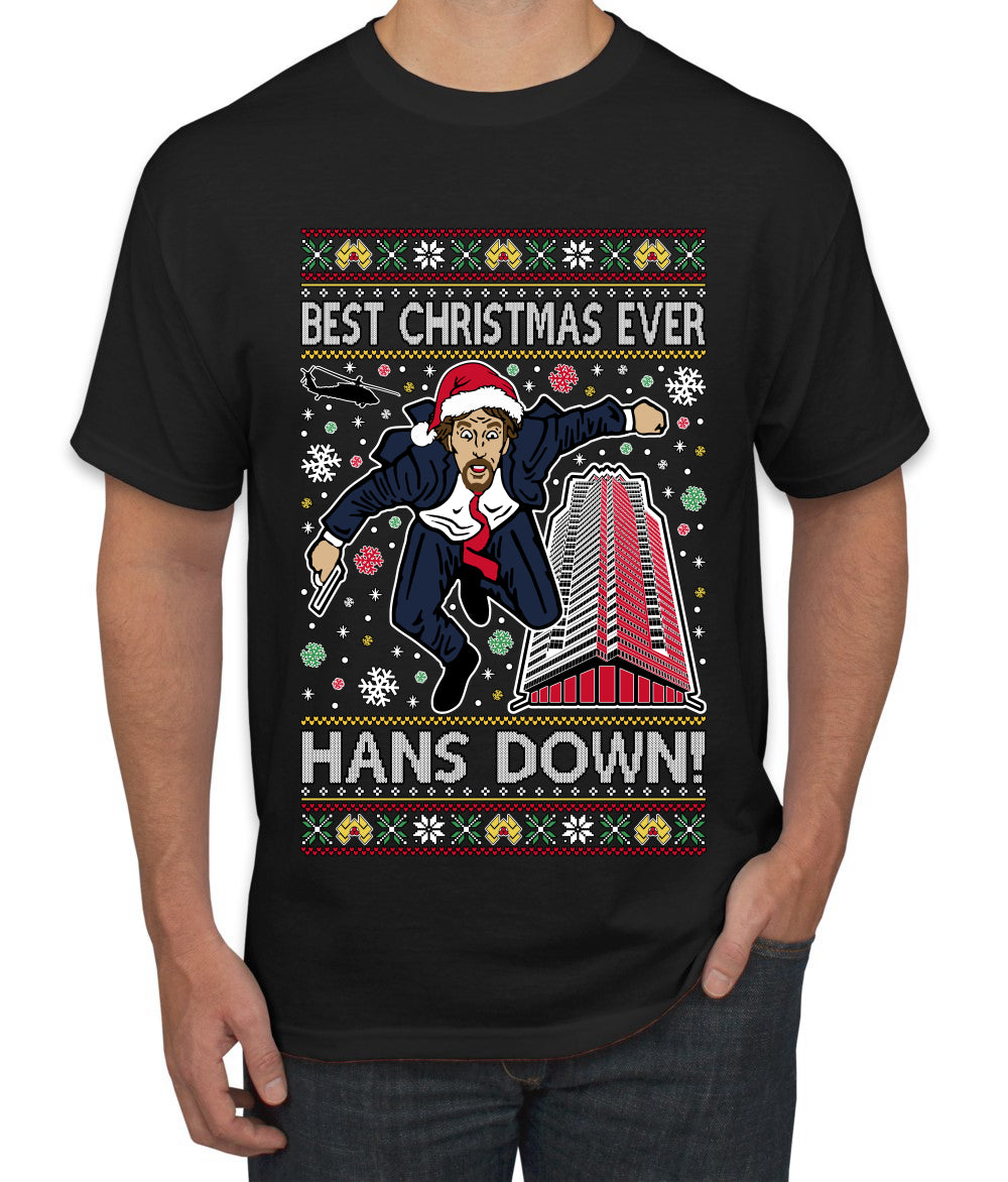 Die Hard Best Christmas Ever Hans Down Nakatomi, Ugly Christmas Sweater Unisex Men's T-Shirt