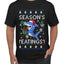 Season's Eatings Shark, Ugly Christmas Sweater Unisex Men's T-Shirt