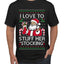 I Love To Stuff Her Stocking, Ugly Christmas Sweater Unisex Men's T-Shirt