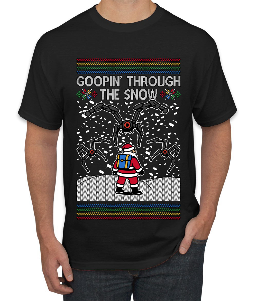 Goopin' Through The Snow Gamer Santa, Ugly Christmas Sweater Unisex Men's T-Shirt