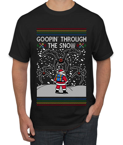 Goopin' Through The Snow Gamer Santa, Ugly Christmas Sweater Unisex Men's T-Shirt