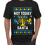 Not Today Santa Menorah Hanukkah, Ugly Christmas Sweater Unisex Men's T-Shirt