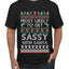 Most Likely To Get Sassy With Santa, Ugly Christmas Sweater Unisex Men's T-Shirt