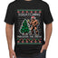 Squatching Through The Snow Bigfoot, Ugly Christmas Sweater Unisex Men's T-Shirt