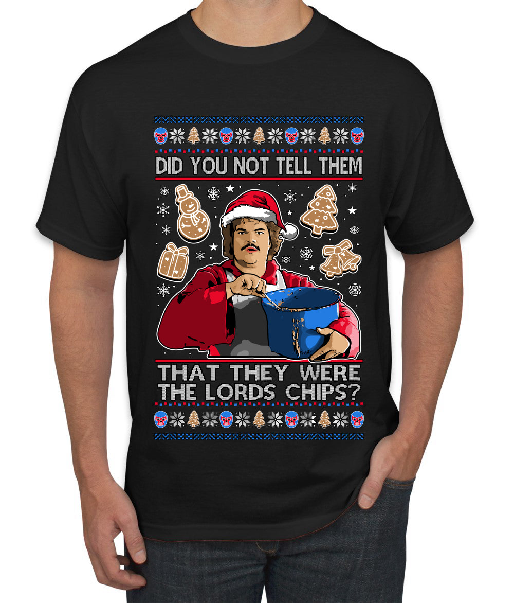 Did You Not Tell Them They Were The Lords Chips, Luchadores Christmas Cookies Design, Ugly Christmas Sweater Unisex Men's T-Shirt