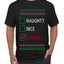 Naughty Nice, Latino, Latin American Humor Christmas Design, Ugly Christmas Sweater Unisex Men's T-Shirt