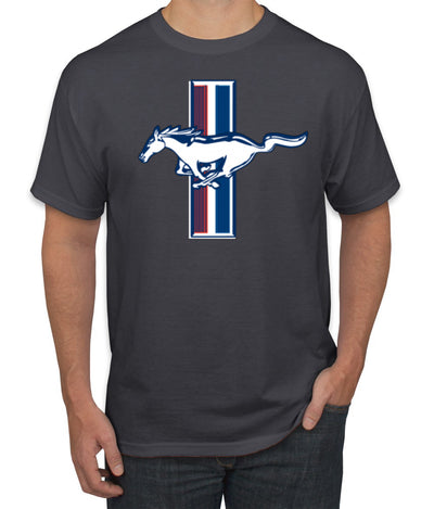 Ford Mustang Retro USA Vintage Logo Classic Bar Cars and Trucks Men's T-Shirt
