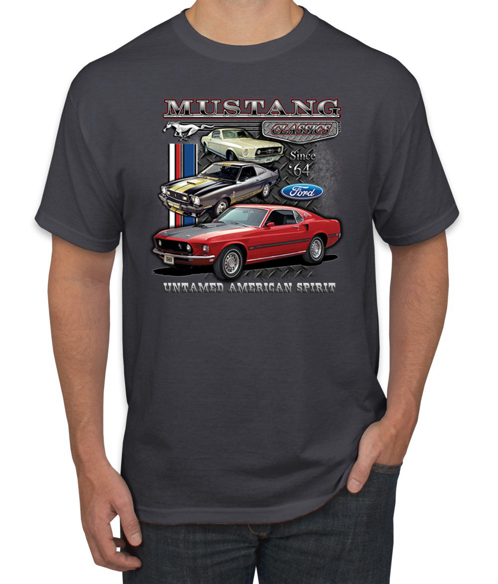 Ford Mustang Classics Untamed American Spirit Cars and Trucks Men's T-Shirt