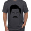 Parks and Rec Fans Ron Swanson Mustache Face Silhouette Pop Culture Men's T-Shirt
