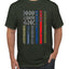 No One Fights Alone, Dispatcher EMS Corrections, Police Fire Military Unity T-Shirt American Flag Tee First Responders Men's T-Shirt