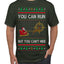 You Can Run But You Can't Hide Santa Sleigh Reindeer Ugly Christmas Sweater Men's T-Shirt