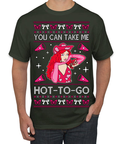 You Can Take Me Hot to Go, Funny Midwest Princess Pop Star Ugly Christmas Sweater Men's T-Shirt