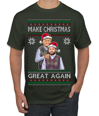 Make Christmas Great Again Trump Vance 2024 Movie Parody Ugly Christmas Sweater Men's T-Shirt