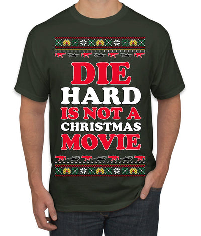 Die Hard is Not a Christmas Movie Classic, McClane Hans Nakatomi Plaza Xmas Party Holiday Movies Ugly Christmas Sweater Men's T-Shirt