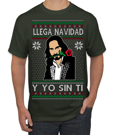Llega Navidad Y Yo Sin Ti Christmas Is Coming Marco Ugly Christmas Sweater Men's T-Shirt