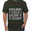 Drunk Cigs Don't Count Funny Cigarette Smoker Cig Ugly Christmas Sweater Men's T-Shirt