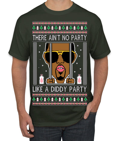 There Ain't No Party Like a Diddy Party Funny Classic Ugly Christmas Sweater Men's T-Shirt