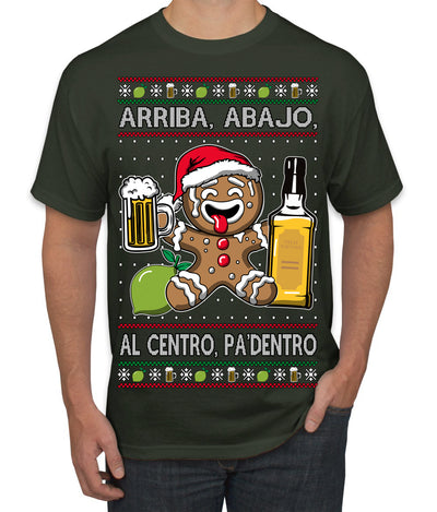 Arriba Abajo Al Centro Pa'Dentro Cheers to Health Salud Ugly Christmas Sweater Men's T-Shirt