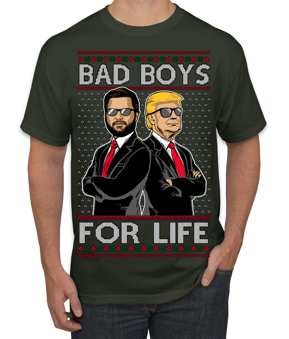Bad Boys for Life Donald Trump JD Vance Funny 90s Movie Ugly Christmas Sweater Men's T-Shirt