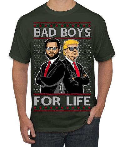 Bad Boys for Life Donald Trump JD Vance Funny 90s Movie Ugly Christmas Sweater Men's T-Shirt