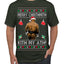 Merry Chrithmith Kith My Ath, Butt Viral Kiss My Ass Boxing Fight Meme Ugly Christmas Sweater Men's T-Shirt