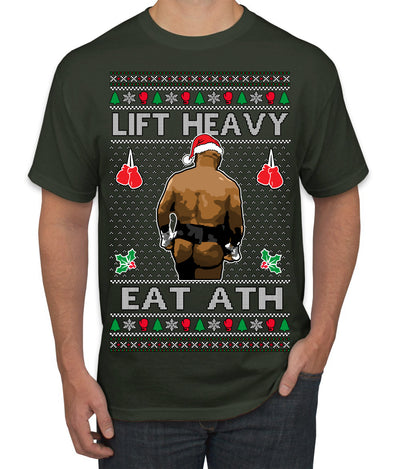 Lift Heavy Eat Ath Merry Chrithmith, Butt Viral Weightlifting Lifting Boxing Fight Meme Ugly Christmas Sweater Men's T-Shirt