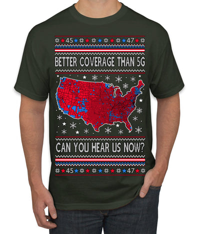 Trump 2024 Better Coverage than 5G Red Wave Landslide Ugly Christmas Sweater Men's T-Shirt