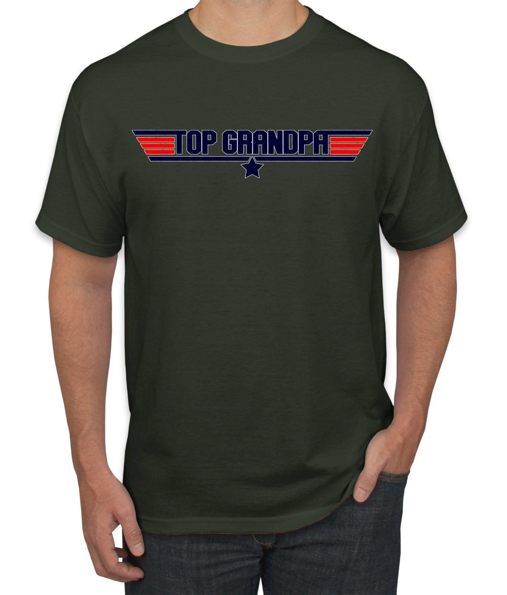 Top Grandpa Flight School Vintage 80s Aviation Humor Men's T-Shirt