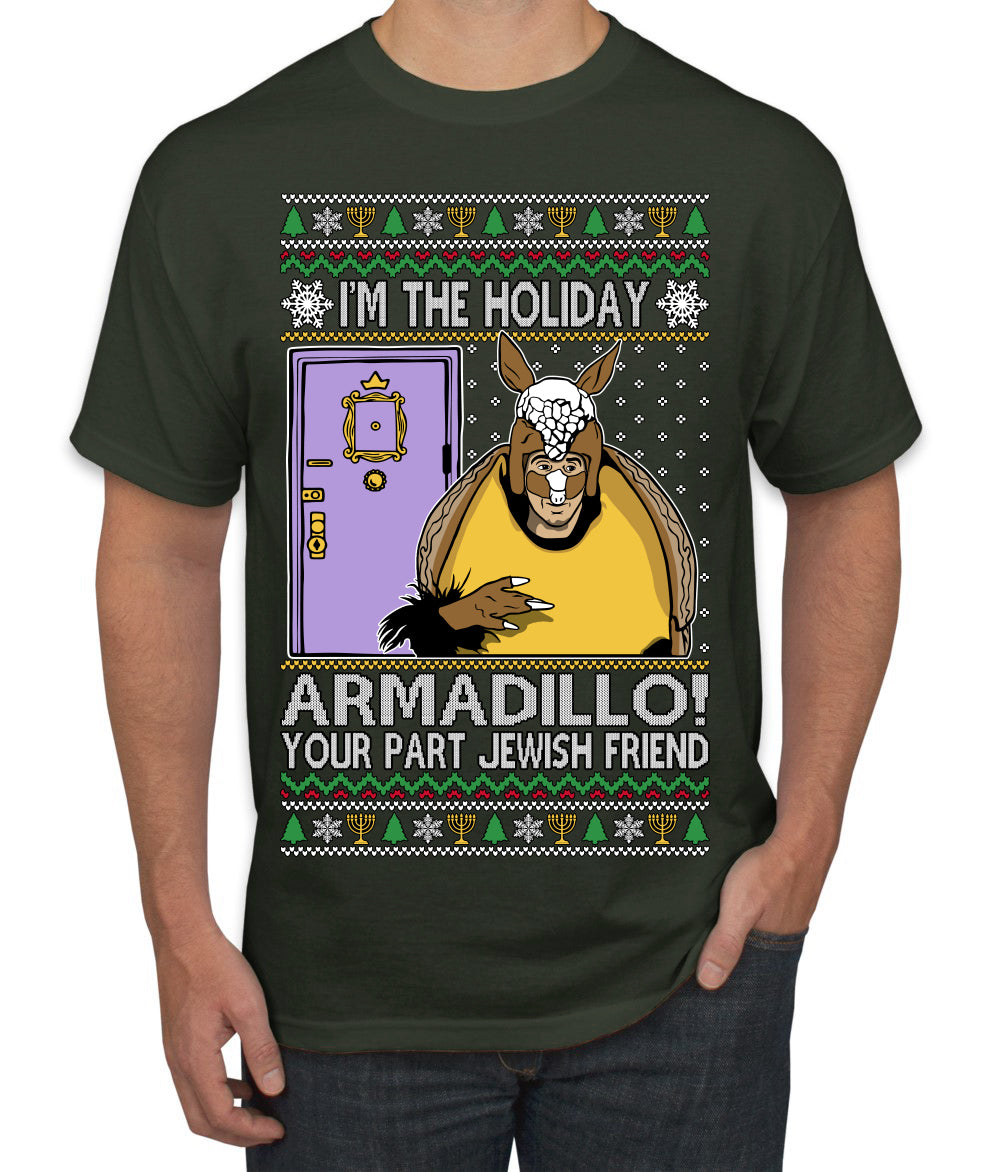 Holiday Armadillo Part Jewish TV Show Ugly Christmas Sweater Men's T-Shirt
