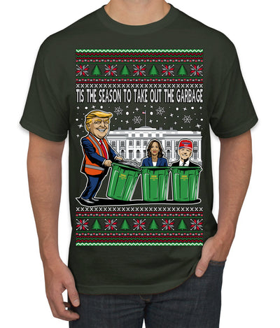 Tis the Season to Take Out the Garbage President Trump Ugly Christmas Sweater Men's T-Shirt