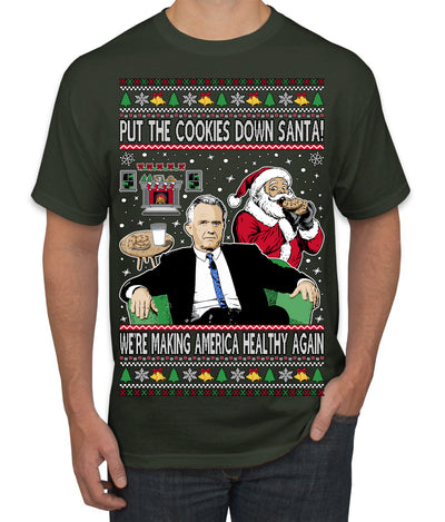Put the Cookies Down Make America Healthy Again RFK Ugly Christmas Sweater Men's T-Shirt