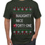 Funny Meme List Naughty, Nice, 41, Ugly Christmas Sweater Men's T-Shirt