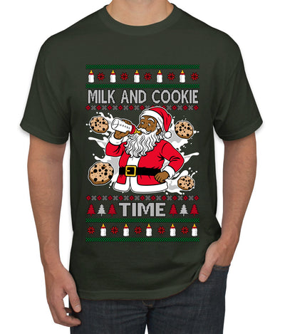 Milk And Cookie Time Christmas Sweater, Ugly Christmas Sweater Men's T-Shirt