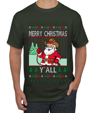 Merry Christmas Y'all Christmas Sweater, Ugly Christmas Sweater Men's T-Shirt