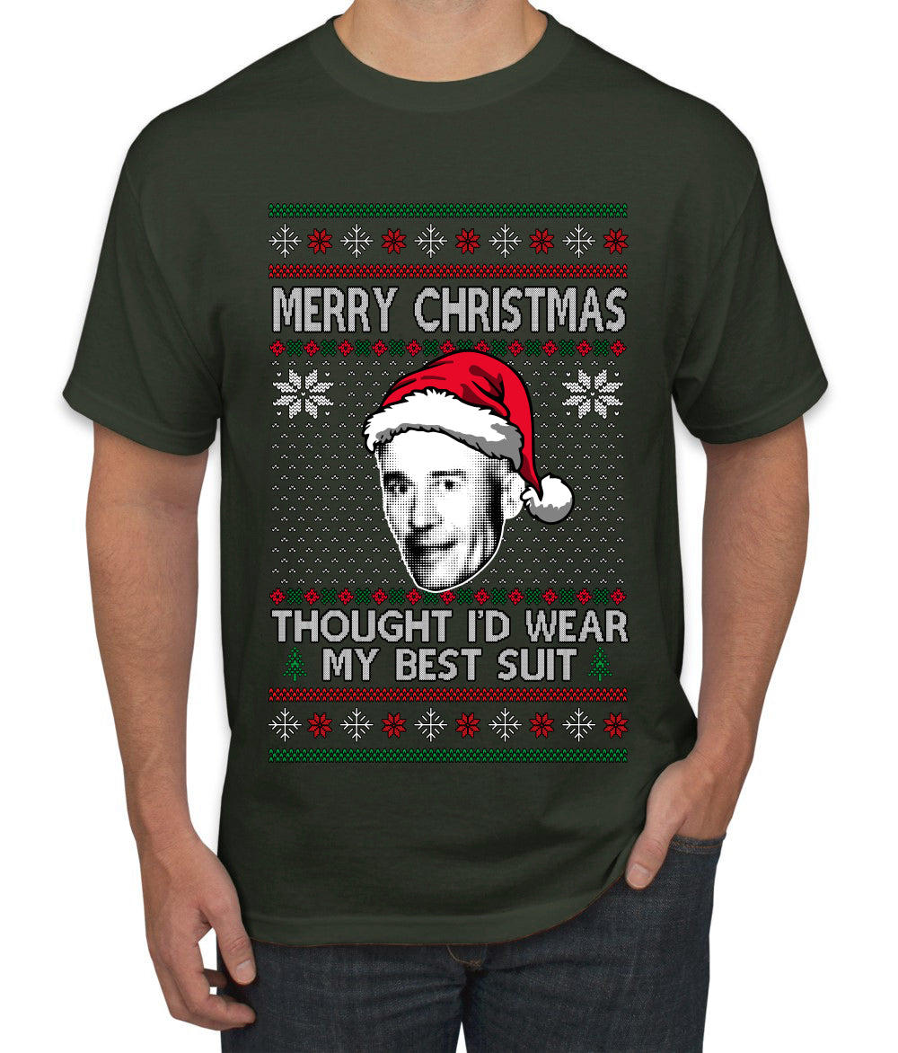 Thought I'd Wear My Best Suit Ed Gein, Ugly Christmas Sweater Men's T-Shirt