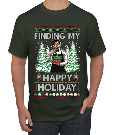 Finding My Happy Holiday, Ugly Christmas Sweater Men's T-Shirt