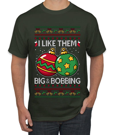 Big and Bobbing, Funny Ugly Christmas Sweater Unisex Men's T-Shirt