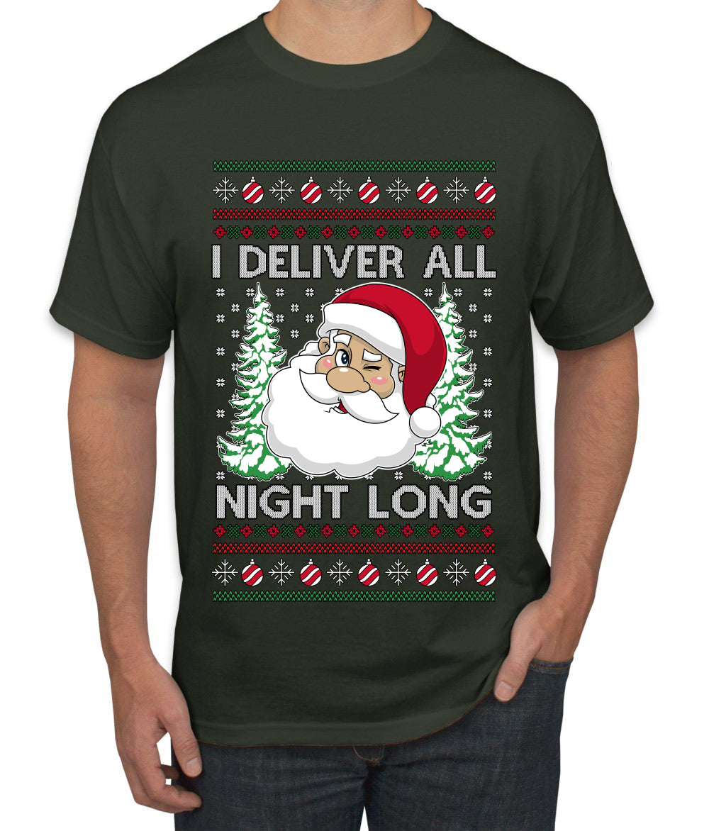 I Deliver All Night Long, Ugly Christmas Sweater Unisex Men's T-Shirt