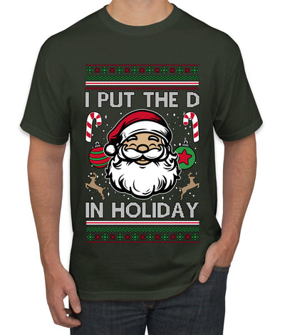 I Put The D In Holiday, Ugly Christmas Sweater Unisex Men's T-Shirt