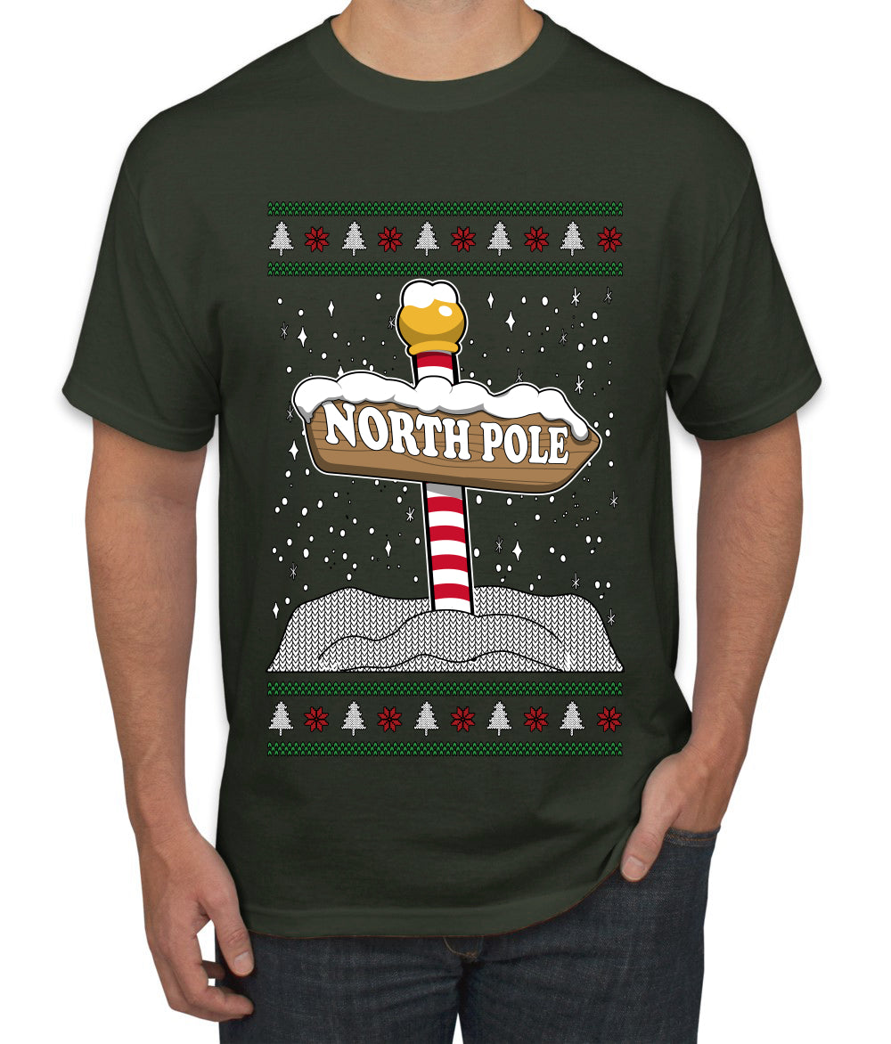 North Pole, Ugly Christmas Sweater Unisex Men's T-Shirt