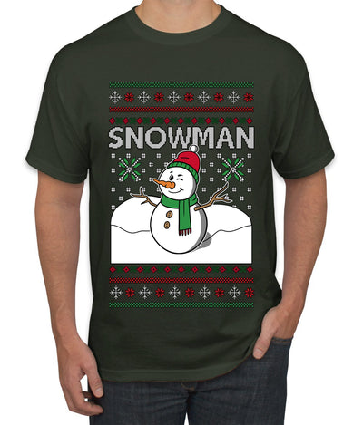 Snowman, Ugly Christmas Sweater Unisex Men's T-Shirt