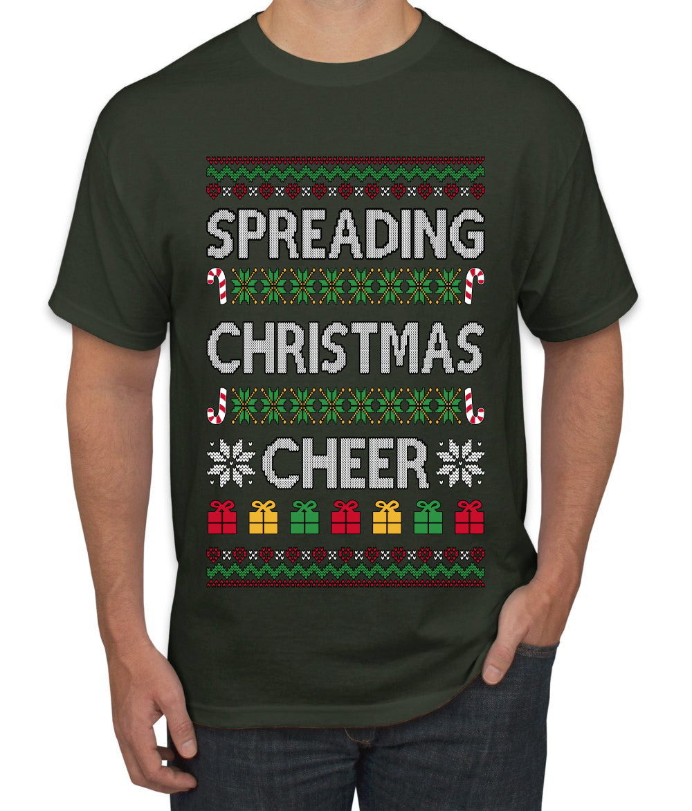 Spreading Christmas Cheer, Ugly Christmas Sweater Unisex Men's T-Shirt